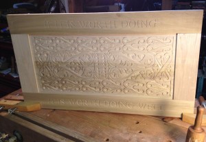 "If it's worth doing, it's worth doing well."  Panel and Frame lid all glued up.
